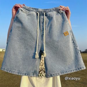 XZ616 夏季新款麻绳贴标牛仔裤休闲短裤 TY815 P45控58图片