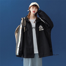 中性秋季百搭袖子拼接彩色宽松夹克情侣棒球服外套G6251P65控78，男装夹克，电商A268