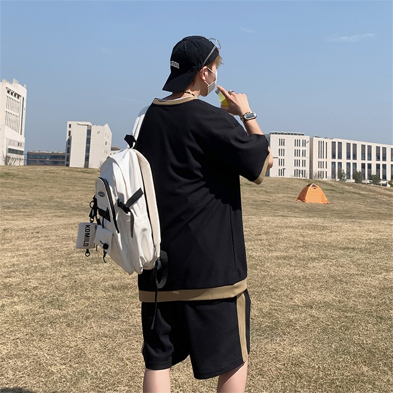 ~夏季主推新面料垂感短袖t恤短裤套装TZ306P70控98,男装牛仔裤,电商A309