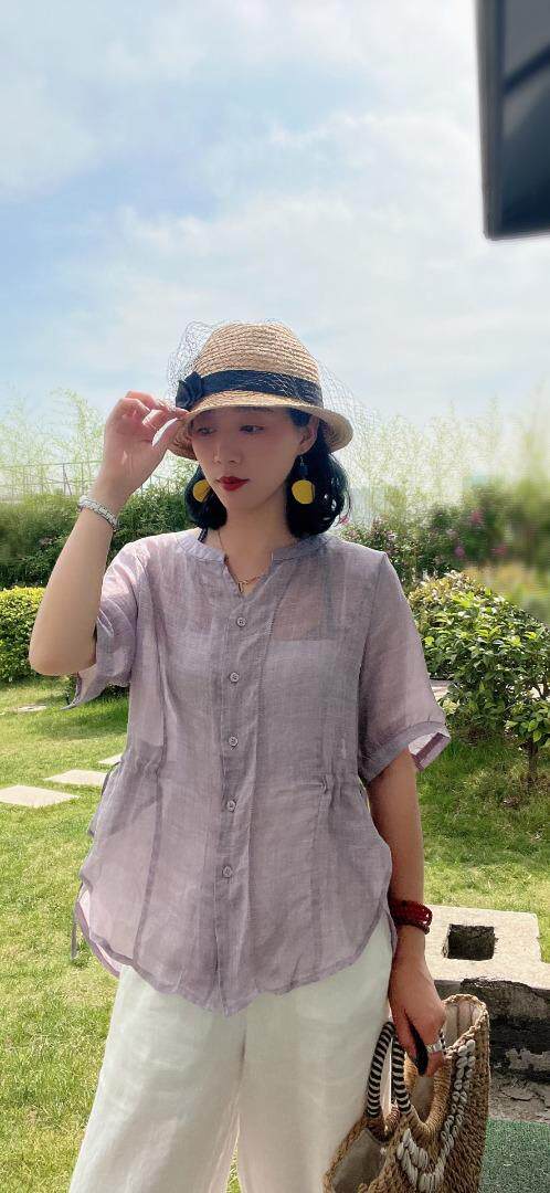 纯苎连衣裙小衫裤子裙子衬衣 时尚风 风淑女风休闲风，女装连衣裙，川哲