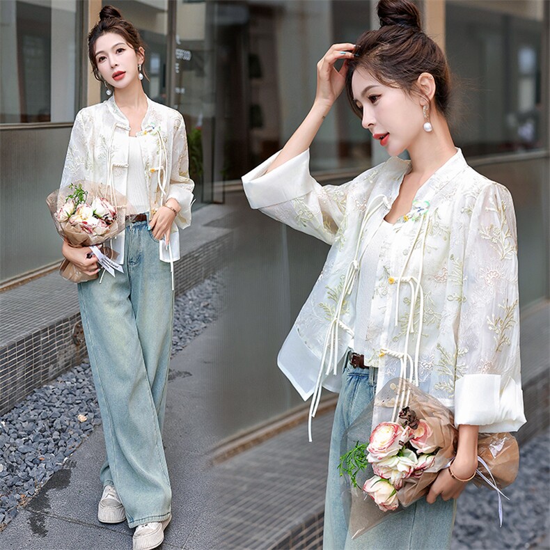 防晒衣。2024夏装新款新中式优雅时尚清爽短外套，女装防晒衣，浙宝281