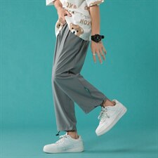 ！2023夏季轻薄冰丝男士休闲裤宽松九分裤学生9分裤K2050P35，男装休闲裤，电商B220