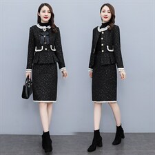 2025春秋新款小香风套装女高级感气质名媛短外套半身裙套裙两件套，女装套装/套裙，尚洛菲