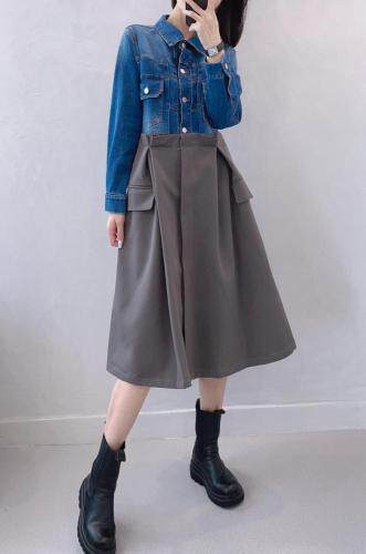 拼接连衣裙，女装连衣裙，江南俏之羽