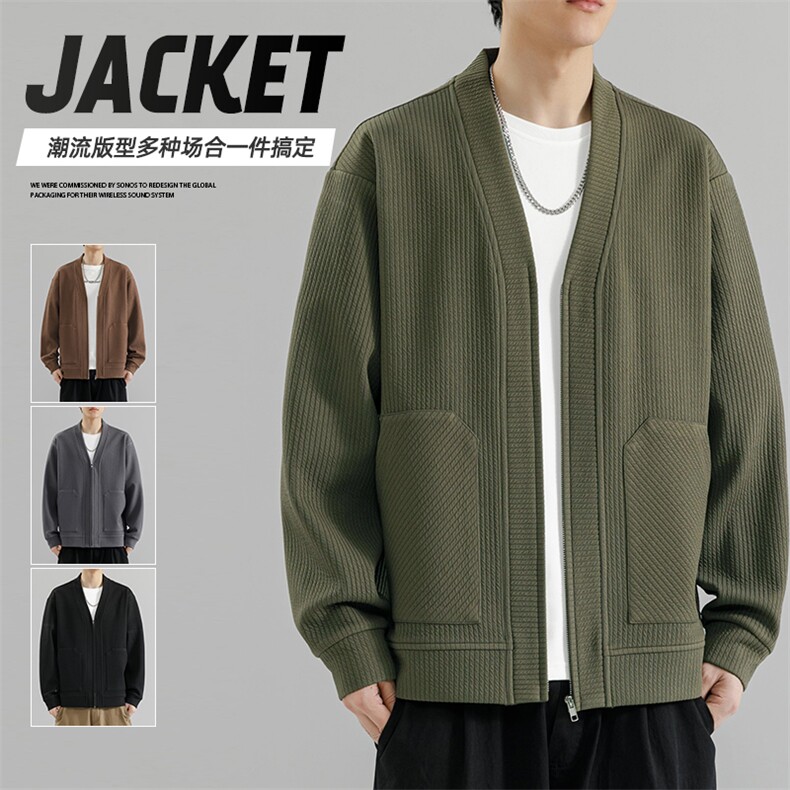 M-8XL 胖男生户外休闲开衫夹克外套 118图片