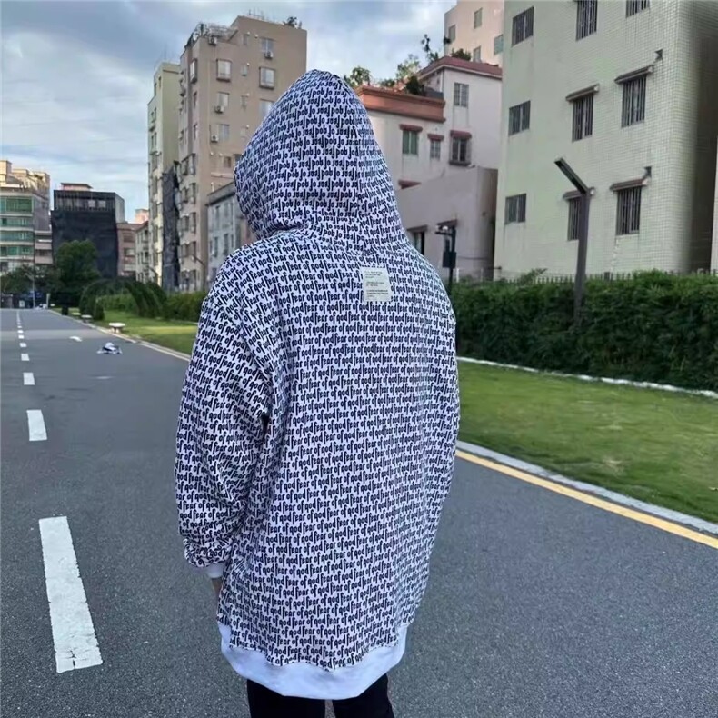春秋美式复古刺绣连帽牛仔卫衣男设计感重磅2026新款宽松外套上衣,女装短外套,四季星座505