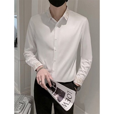 网络图现货春款休闲纯色衬衫男通勤轻商务免烫青年RY11-P50，男装衬衫，星座1005-4