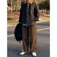 重磅宽松纯棉弯刀阔腿裤1302-7607-P65控108，男装休闲裤，星座1302