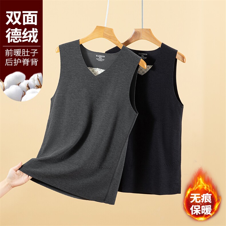 冬季舒适保暖无骨缝合背心双面德绒内衣打底男T24585-特P17控38，男装背心/马甲，电商A001