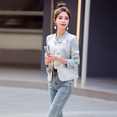 新中式g风小香风外套女2025春秋季小个子复古盘扣唐装短款上衣，女装短外套，沁沁公主
