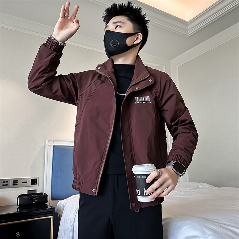 高级痞帅炸街男士立领夹克外套社会小伙店主风301C-JK17-P98控138,男装夹克,星座301C（原B323）