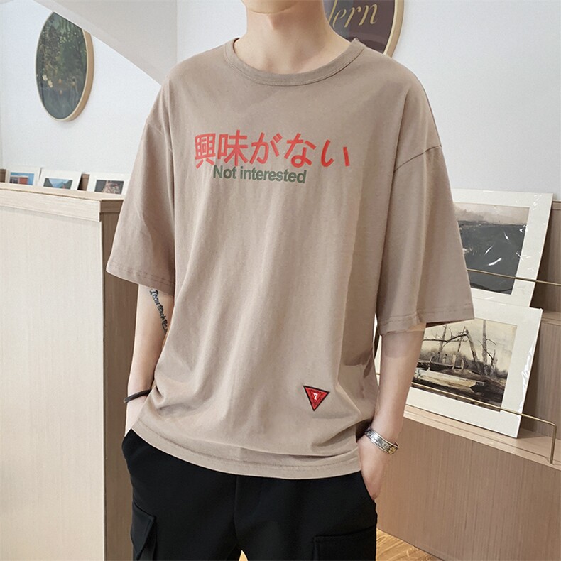 夏季男士休闲百搭五分袖打底上衣2021情侣款印花短袖T恤DS346TP25,男装T恤,电商A102