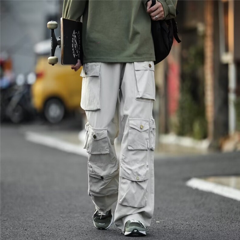 街头潮流hiphop工装裤春秋多口袋休闲裤宽松直筒长裤-XZ22,男装休闲裤,星座1002-2