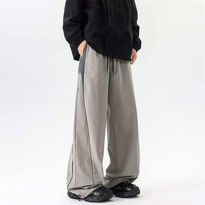 8XL-M秋季美式潮牌裤子男士宽松撞色冲锋裤速干休闲长裤K9156P68,男装休闲裤,电商D206-1