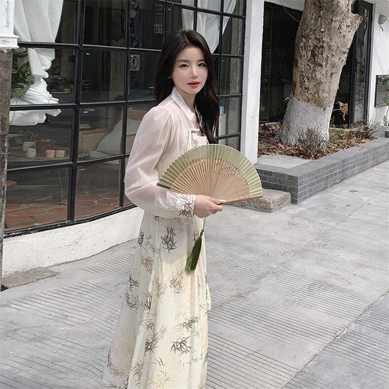 新中式国风吊带裙女春秋装2025新款盘扣改良旗袍连衣裙,商品下架区,秀美人生