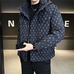标50绒连帽羽绒服男冬季2025新款字母满印潮牌A313-5507-P215