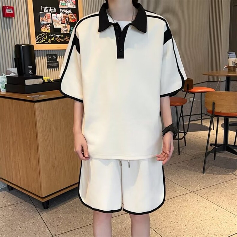 运动套装男士韩版潮流短袖短裤帅2024夏季新款ins两件套W5762-P53,男装牛仔裤,星座412-2