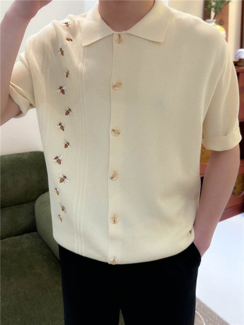 夏季男士冰丝针织密封刺绣翻领POLO衫N6735-P58,男装Polo衫,星座1012-1
