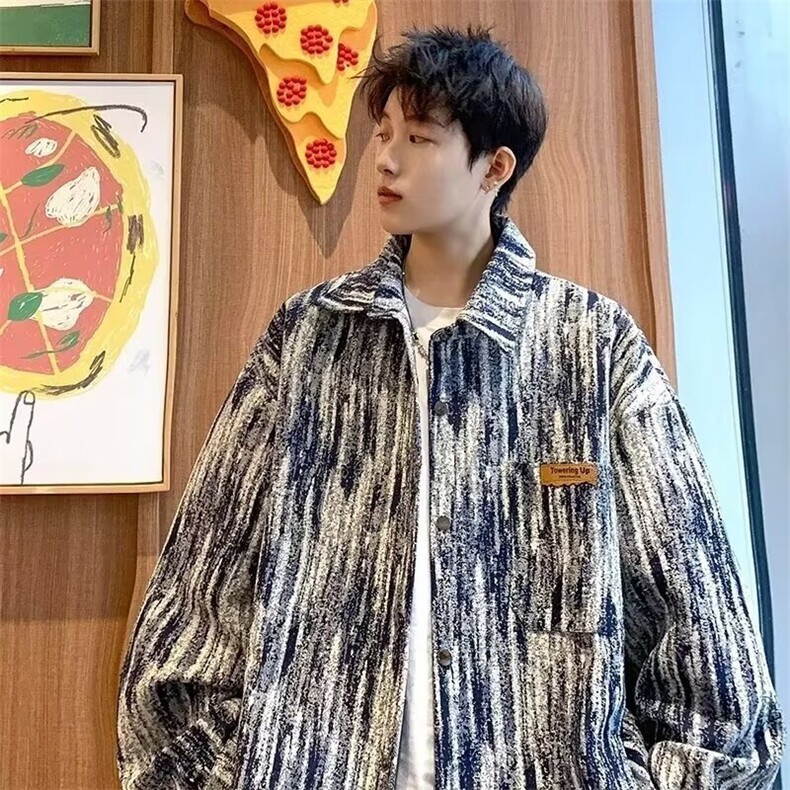 外套男生新款潮牌小香风夹克痞帅高级感上衣服男生薄款搭配图片