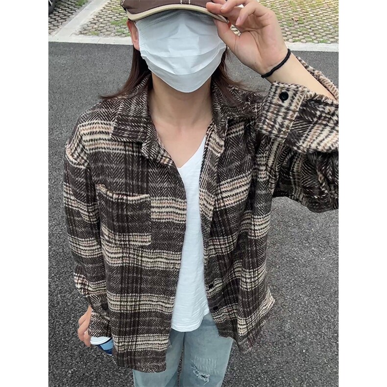 400G磨毛秋冬新款格纹翻领衬衫加厚磨毛格子外套CS316-P45,男装衬衫,星座301C-5