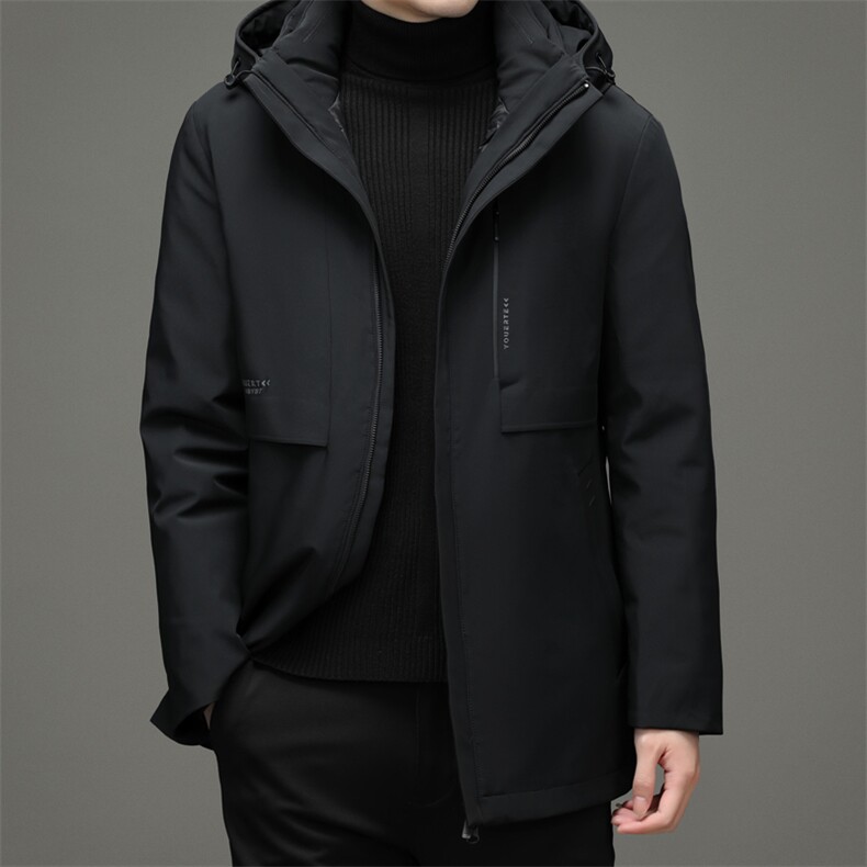 冬季男士商务休闲羽绒服中年男装连帽外套鸭绒上衣ZELD9826-P355,男装羽绒服,电商B212（原钱塘6029）