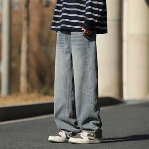 美式复古宽松直筒牛仔裤子男2025春夏季新款休闲长裤子N526P50图片