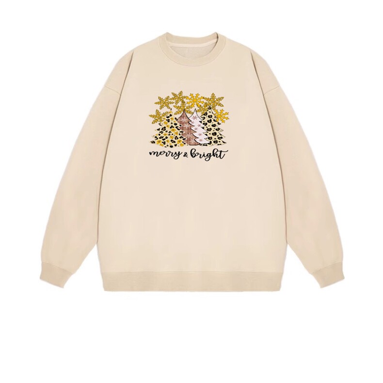 2025年秋季长袖套头通勤时尚百搭通勤简约四颗树，女装卫衣/绒衫，花可