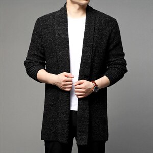 男士针织开衫春秋季2023新款外穿毛衣宽松中年男装外套休闲上衣图片