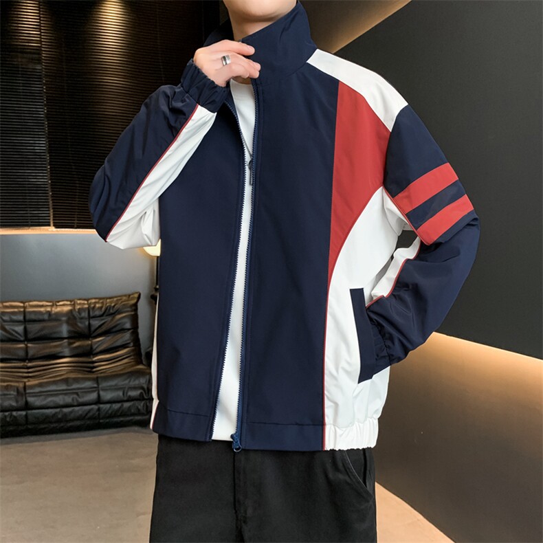 2025新款现货小米格撞色夹克男立领上衣外套DSA157B-J1573-P76,男装夹克,电商A157B