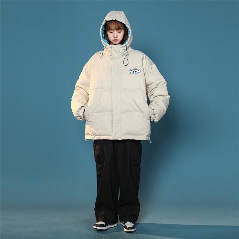 中性风22冬季潮流设计感小标印花连帽棉衣外套MY159P115控148,男装棉衣,A247A