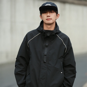 Cityboy情侣 时尚连帽冲锋衣外套夹克 团体班服图片