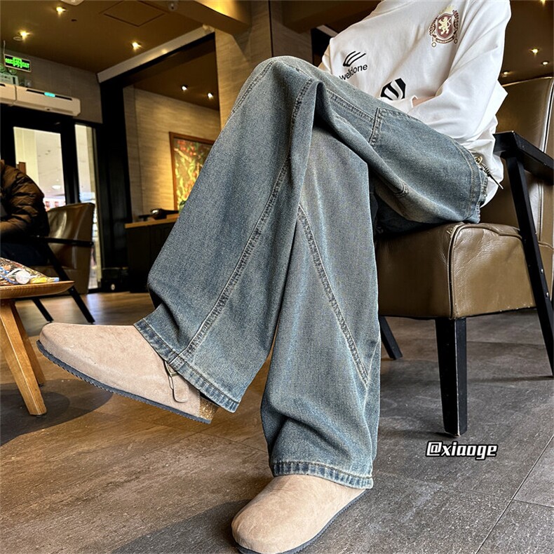 XZ616春季重磅水洗斜拼袋分割百搭牛仔长裤TY1025特P40控78,男装牛仔裤,星座512A（原616）