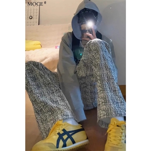 美式高街裤男秋季新款小众设计感潮牌美式直筒宽松裤子 K66图片