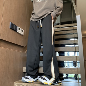 2026男士拼接美式高街休闲裤重磅加绒加厚长裤23XK66550J特批45图片