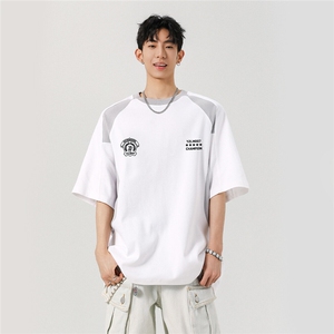 凉感双色拼接设计羽毛球球服大码M-5XL短袖T恤男DX78029P50控78图片