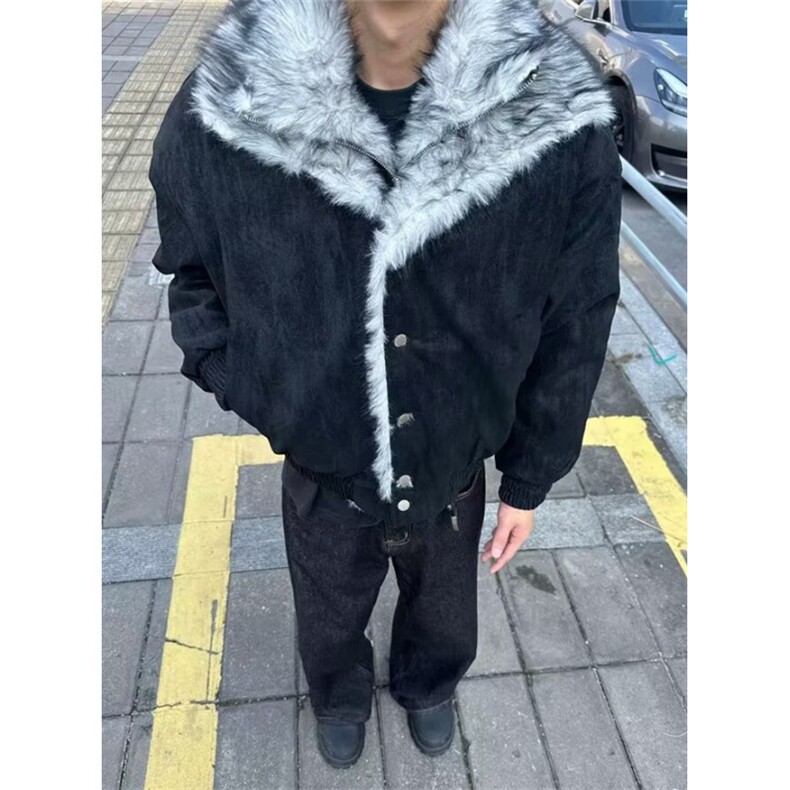 羊羔绒毛棉袄男士冬季加厚加绒连帽棉衣冬装棉服外套MS592,男装棉衣,星座1116A（原606A-3）
