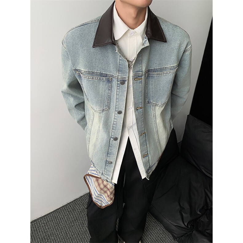 现货得物二开vintage拼接翻领工装外套水洗做旧夹克JK1294-P78,男装夹克,星座1103-3
