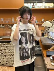 潮牌印花短袖t恤男款夏季潮美式复古cleanfit情侣穿搭五分袖上衣，男装T恤，星座809A(原222-1)
