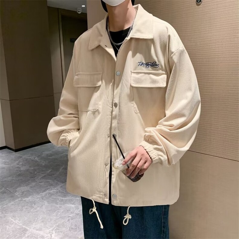 美式复古灯芯绒外套男春秋ins刺绣夹克宽松休闲工装上衣WT828-p55,男装夹克,星座1008-1
