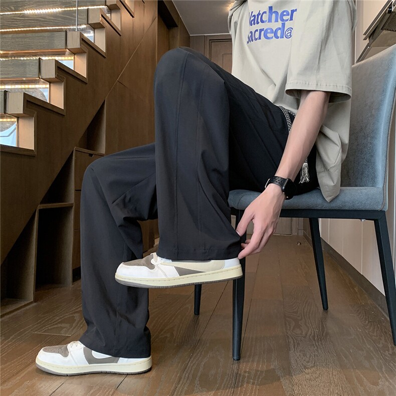 辑明线冰丝休闲裤K112模特地板景92%聚酯纤维8%氨纶(S-2XL)TP25,男装休闲裤,电商A088