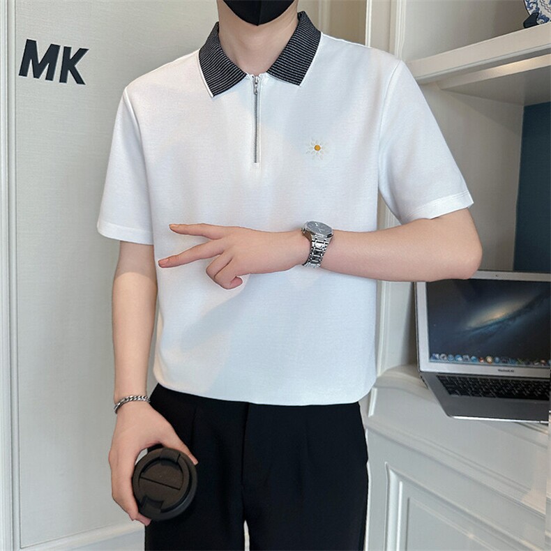 店主风社会小伙男士POLO衫新款男刺绣翻领保罗衫301A-1/PL123/P58,男装Polo衫,星座301A-1
