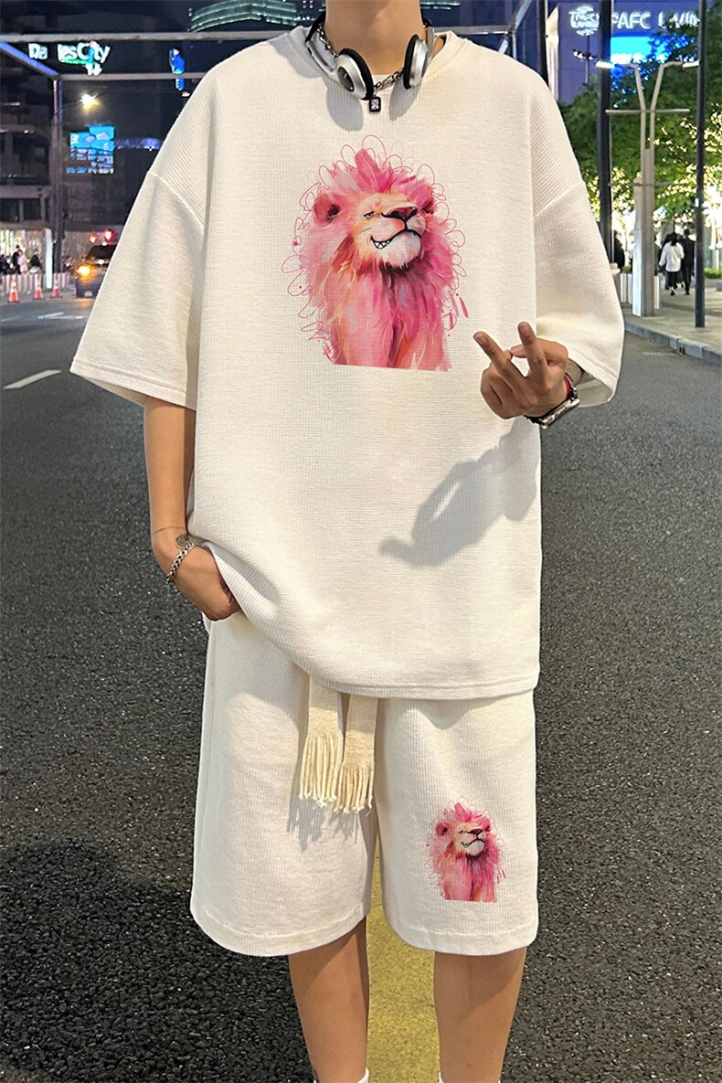 套装！华夫格套装短袖T恤短裤男HTZ528-特p：38,男装牛仔裤,电商B371