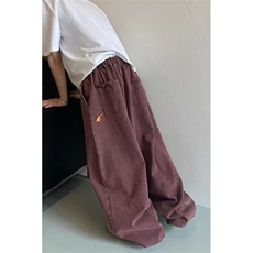 W8930-P50网图现货酒红色小火焰刺绣牛仔裤美式弯刀廓形裤子，男装牛仔裤，星座1608-2