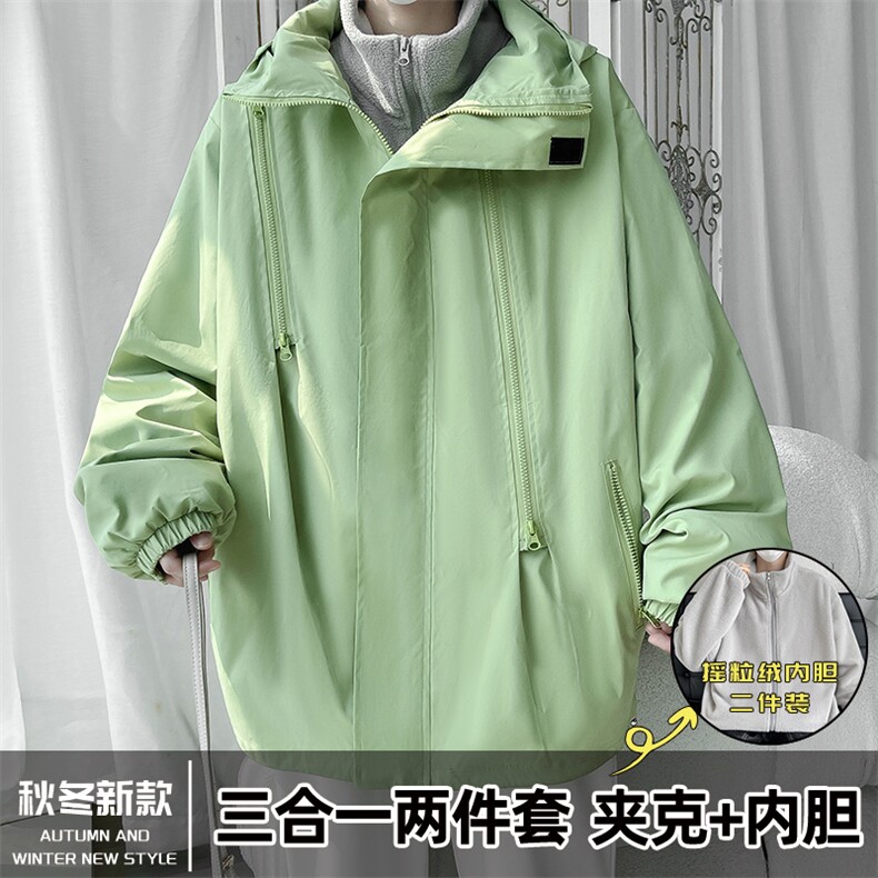 三合一冬季冲锋衣棉衣男防水加厚棉服连帽棉袄潮A266-SH80181-P80,男装夹克,电商A266