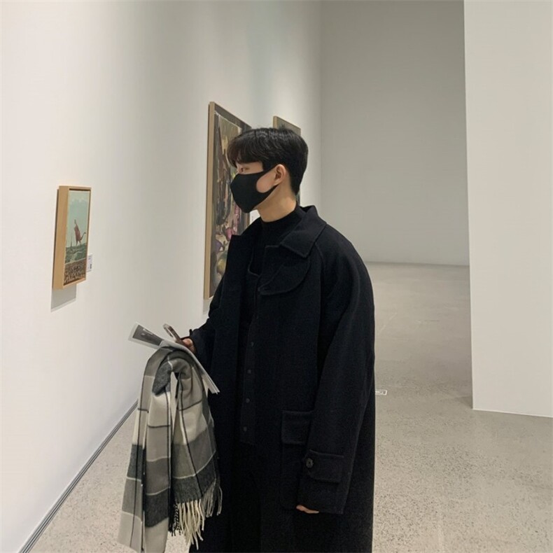 816B-DY1011-P128韩轻熟呢子大衣男过膝休闲长外套,男装毛呢大衣,星座816B