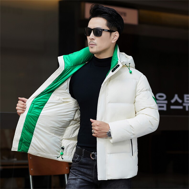 冬季白鸭绒加厚羽绒服短款中青年休闲保暖简约防寒潮服外套男装,男装羽绒服,钱塘6003（原4033）
