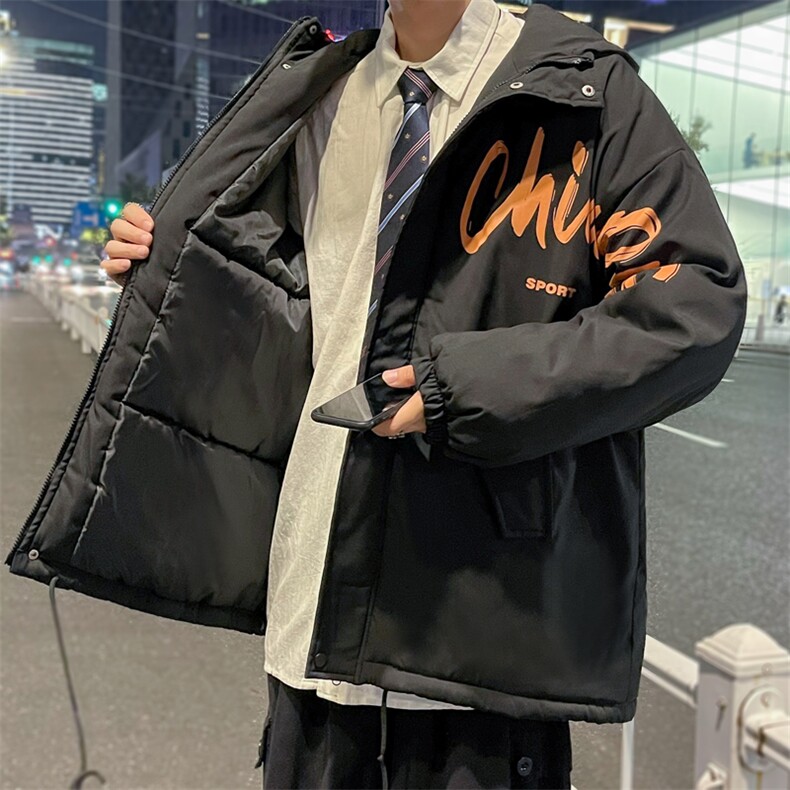 假两件棉衣男连帽棉服2025新款冬装港风面包服棉袄3316-P70控108,男装棉衣,星座207
