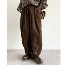 日系复古灯芯绒休闲裤男女中性宽松阔腿工装长裤513ACK2683P43，男装工装外套，星座513A