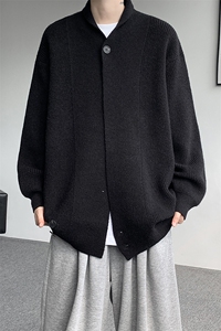 新中式道袍开衫毛衣男针织衫外套老钱风大衣内搭慵懒线衣KS006P65图片