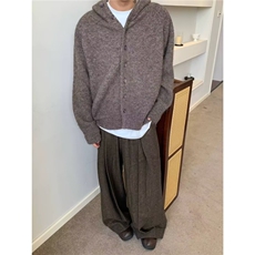 秋冬季宽松毛衣纯色简约百搭连帽针织衫MA347-P62，男装针织衫/毛衣，星座208-5